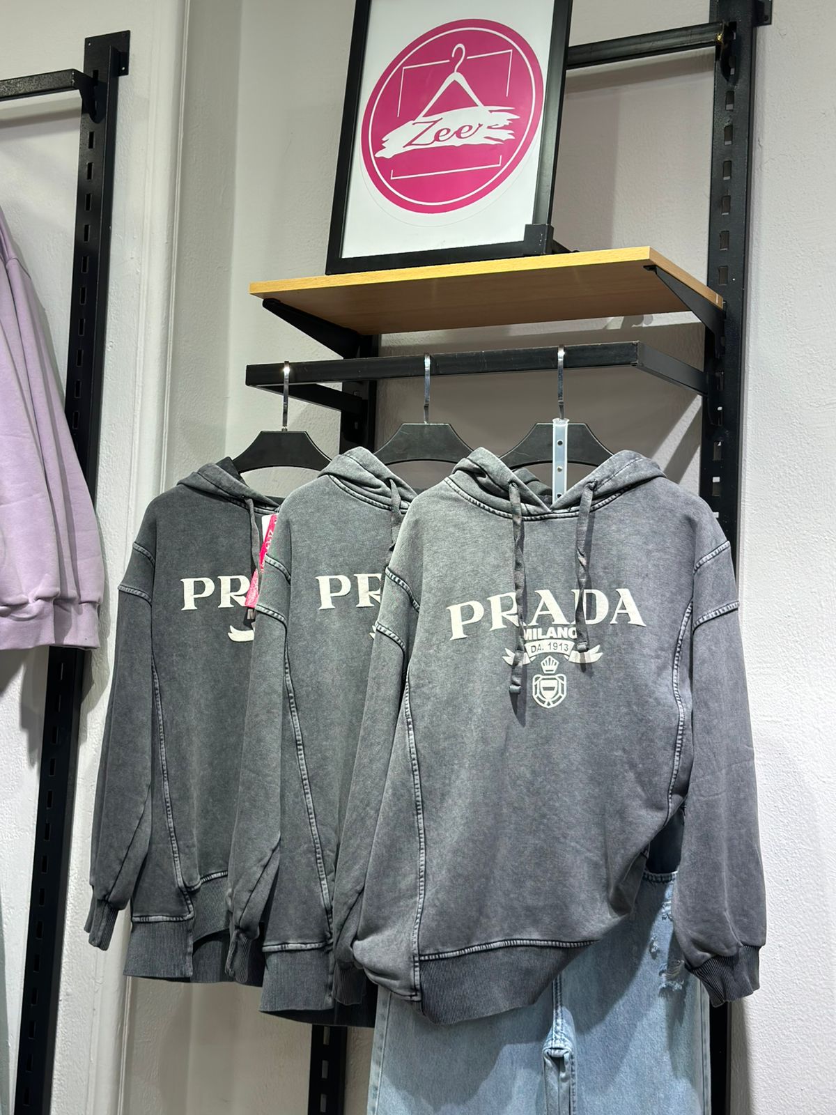 "Prada Luxe Washed Hoodie"