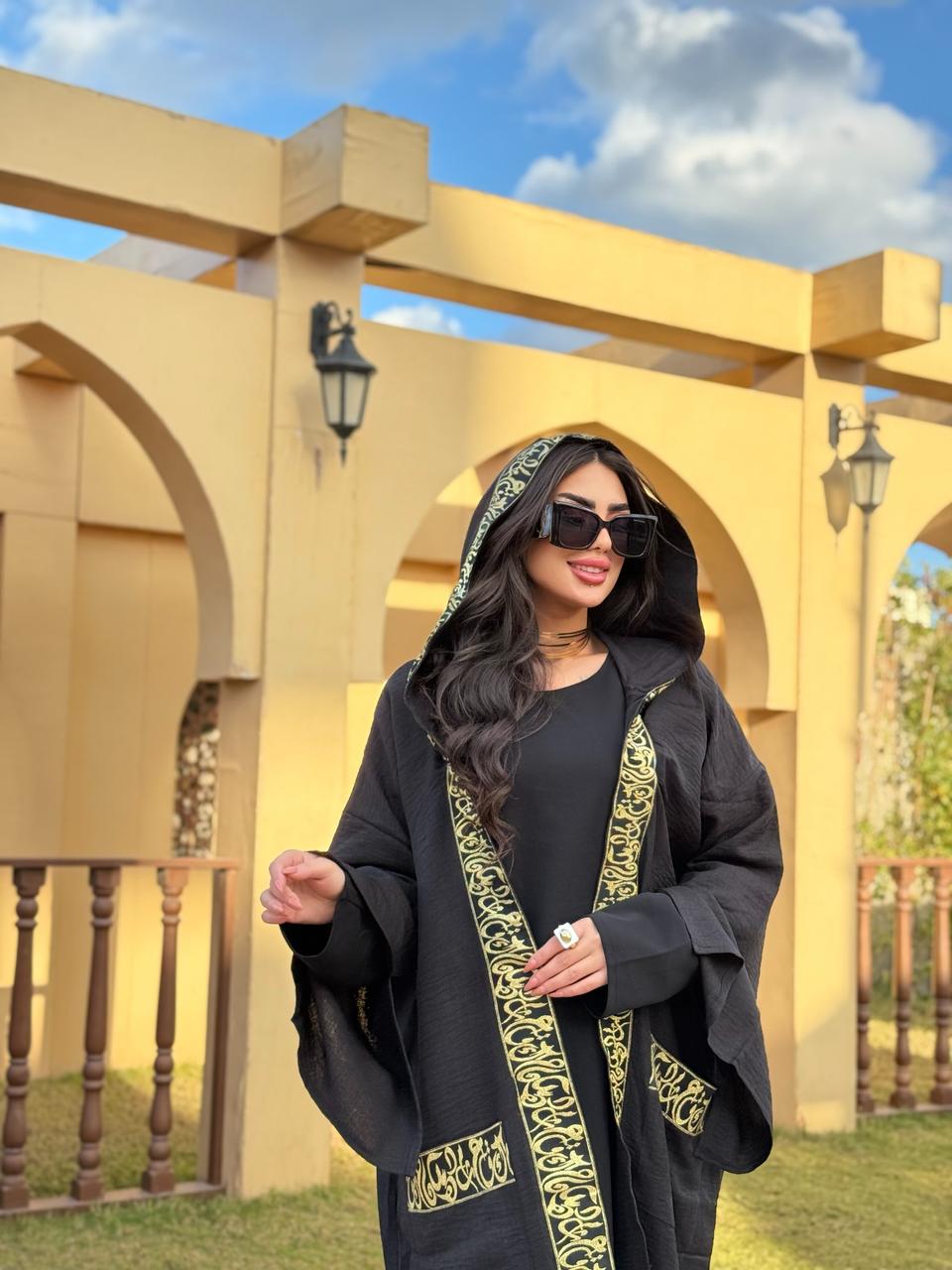 BLACK CALLIGRAPHY KAFTAN