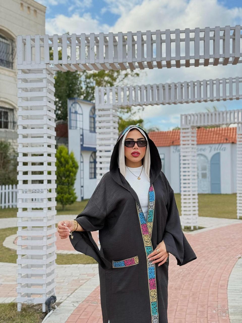 COLORFUL BLACK KAFTAN