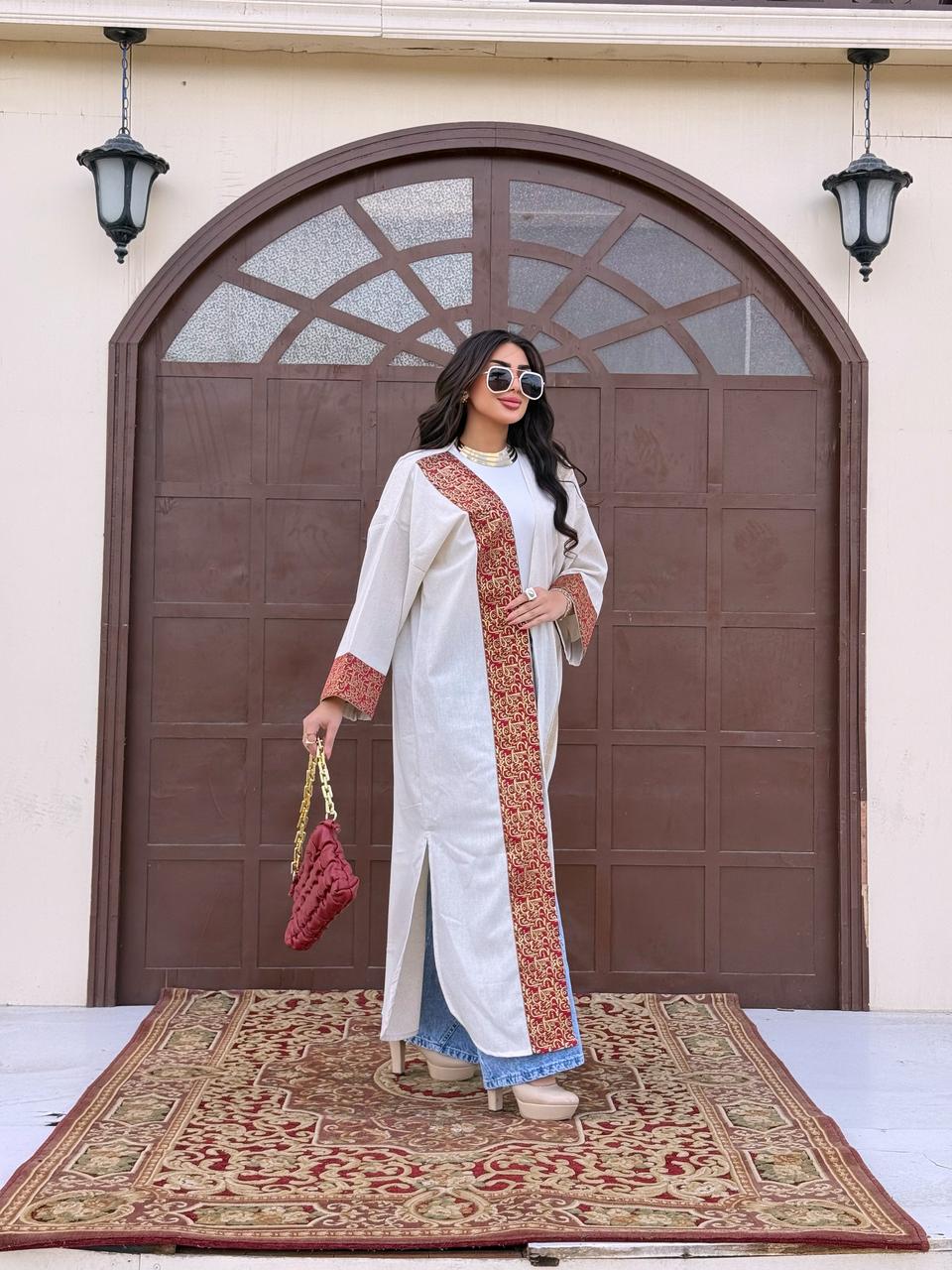 BURGUNDY CALLIGRAPHY KAFTAN