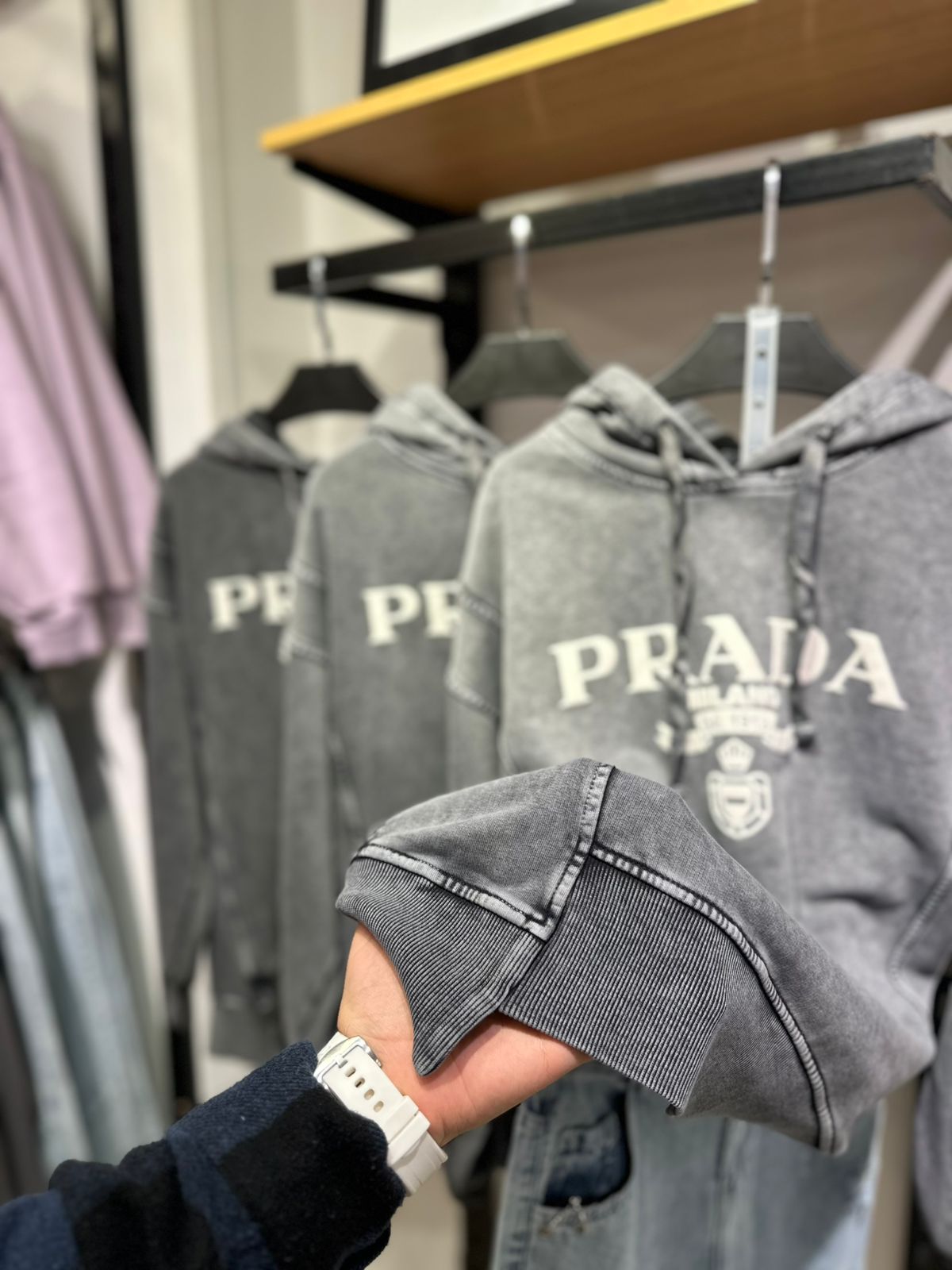 "Prada Luxe Washed Hoodie"