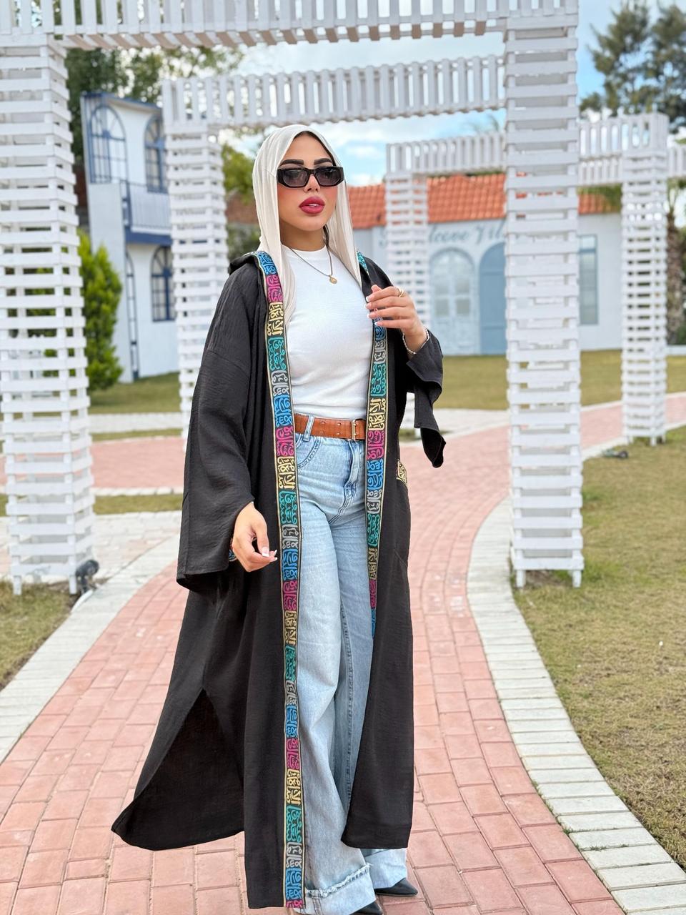 COLORFUL BLACK KAFTAN