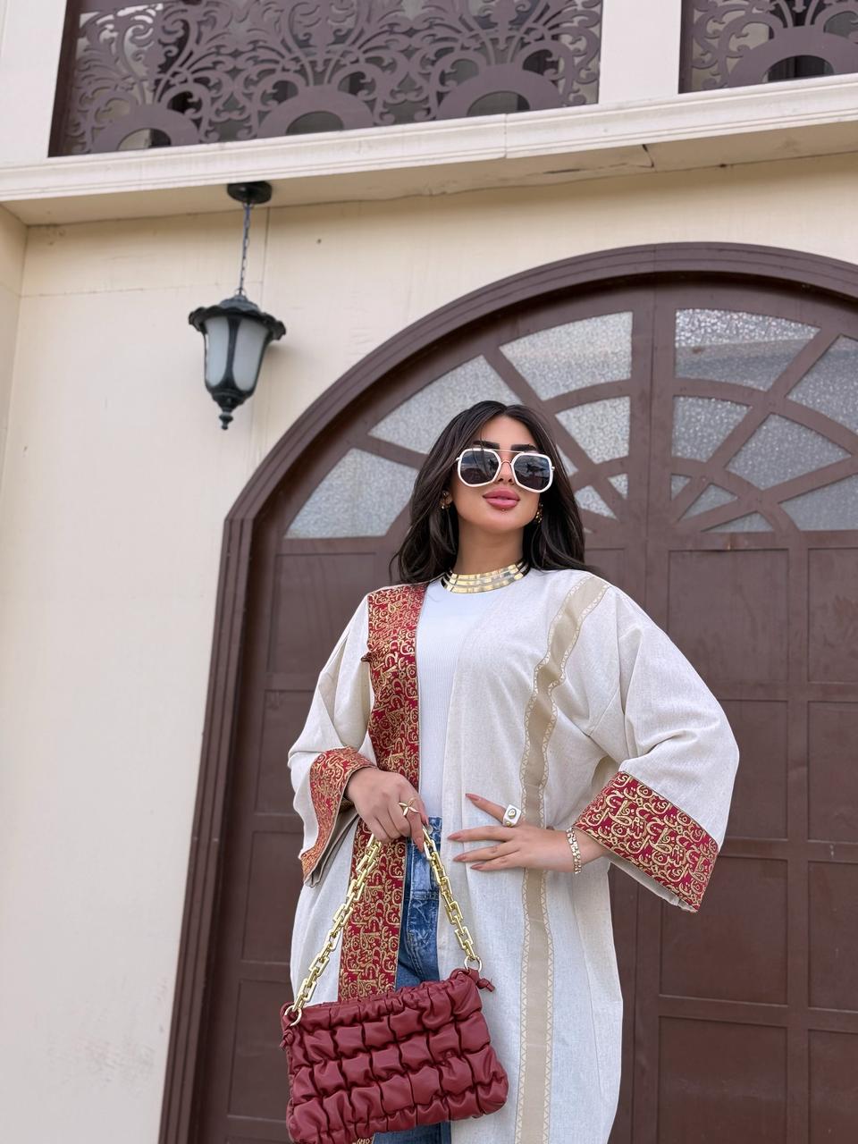 BURGUNDY CALLIGRAPHY KAFTAN