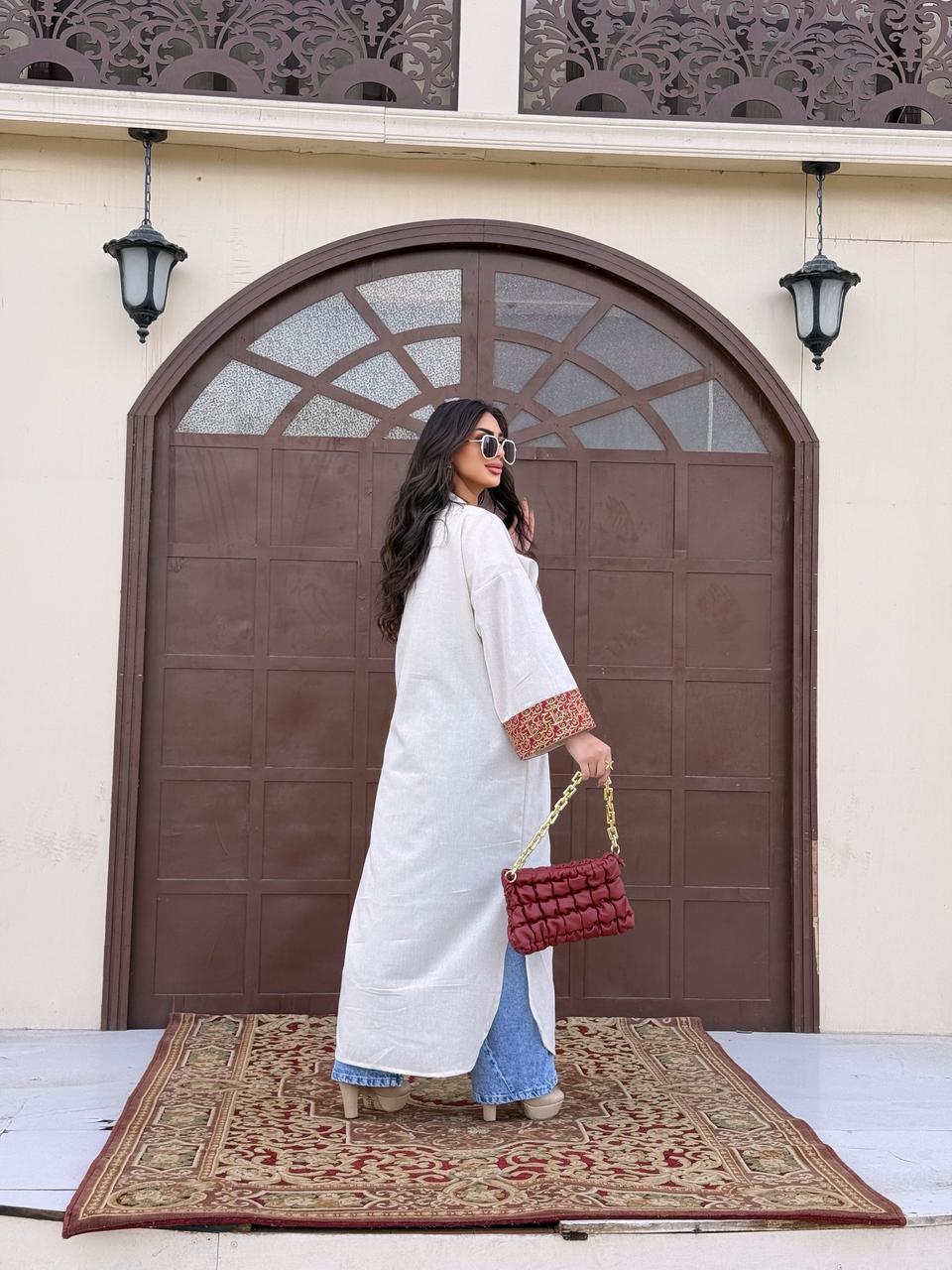 BURGUNDY CALLIGRAPHY KAFTAN