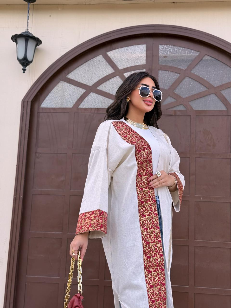 BURGUNDY CALLIGRAPHY KAFTAN