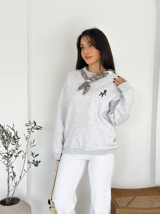 Scarf Detail Sweatshirt  🦌