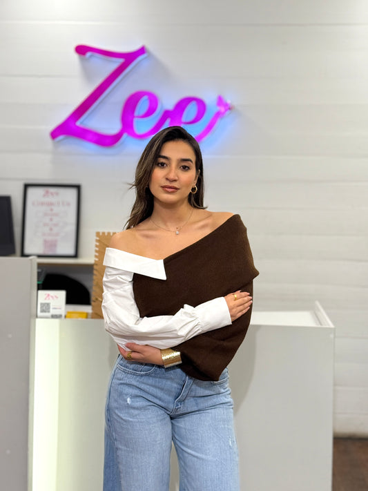 Off-Shoulder Knit Top